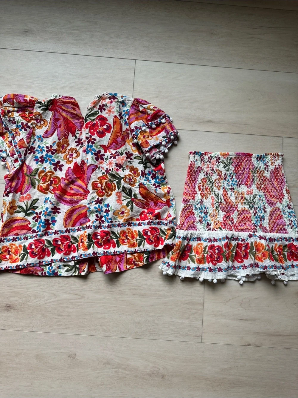 Farm Rio Floral Matching Set - Top & Mini Skirt - Size Small